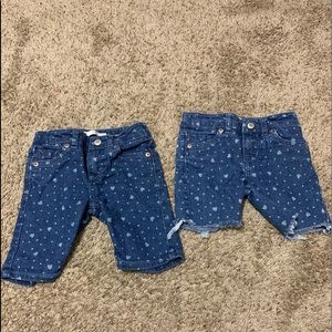 Girl jeans shorts with hearts